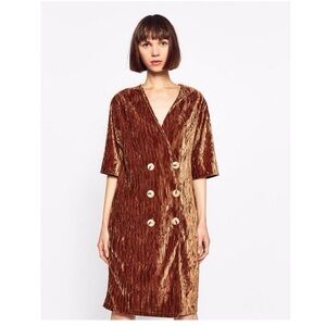 Zara Crushed Velvet Shift Dress